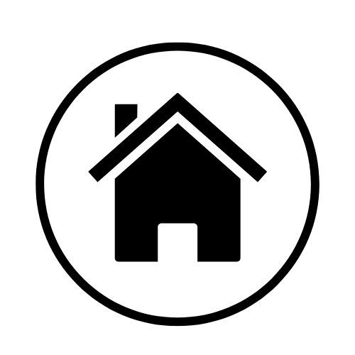 Picture of a house in a circle